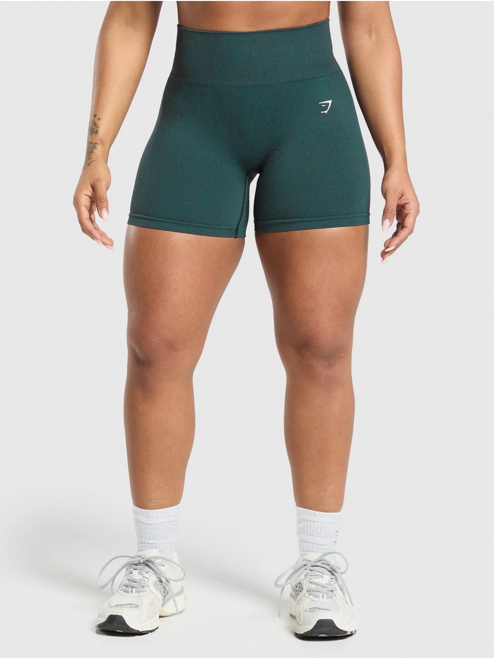 Gymshark High-Rise Seamless Shorts — Dark Green